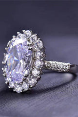 8 Carat Oval Moissanite Ring - Trendsi