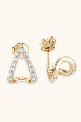Moissanite Minimalist 925 Sterling Silver Earrings - Trendsi - Flyclothing LLC