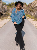 Plus Size Tie Neck Ruffled Blouse - Trendsi