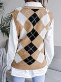 Plaid V-Neck Sweater Vest - Trendsi - Flyclothing LLC