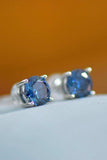 2 Carat Moissanite Four-Prong Platinum-Plated Earrings - Trendsi - Flyclothing LLC