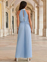 Cutout Tied Pleated Sleeveless Jumpsuit - Trendsi - Flyclothing LLC