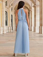 Cutout Tied Pleated Sleeveless Jumpsuit - Trendsi
