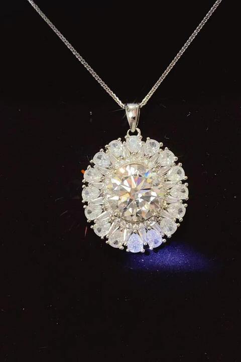 5 Carat Moissanite 925 Sterling Silver Necklace - Trendsi