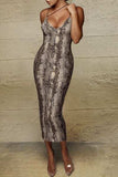 Animal Print V-Neck Cami Dress - Trendsi - Flyclothing LLC