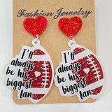 Heart Shape Sports Theme Acrylic Dangle Earrings - Trendsi