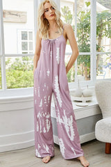 Tie-Dye Spaghetti Strap Jumpsuit with Pockets - Trendsi - Flyclothing LLC
