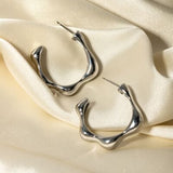 Stainless Steel C-Hoop Earrings - Trendsi