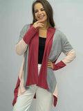 Color Block Open Front Cardigan - Trendsi