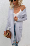 Open Front Long Sleeve Cardigan with Pockets - Trendsi
