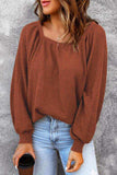 Square Neck Waffle-Knit Top - Trendsi - Flyclothing LLC