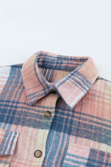 Plaid Dropped Shoulder Shacket - Trendsi