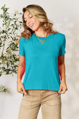 Basic Bae Full Size Round Neck Short Sleeve T-Shirt - Trendsi - Flyclothing LLC