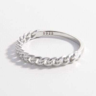925 Sterling Silver Curb Chain Ring - Trendsi - Flyclothing LLC