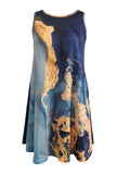 Abstract Print Round Neck Sleeveless Dress with Pockets - Trendsi - Flyclothing LLC