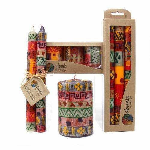 Set of Three Boxed Tall Hand-Painted Candles - Indaeuko Design - Nobunto - Nobunto - Flyclothing LLC