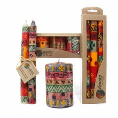 Set of Three Boxed Tall Hand-Painted Candles - Indaeuko Design - Nobunto - Flyclothing LLC