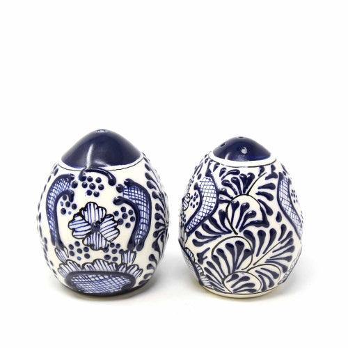Encantada Handmade Pottery Spice Shakers, Blue Flower - Encantada