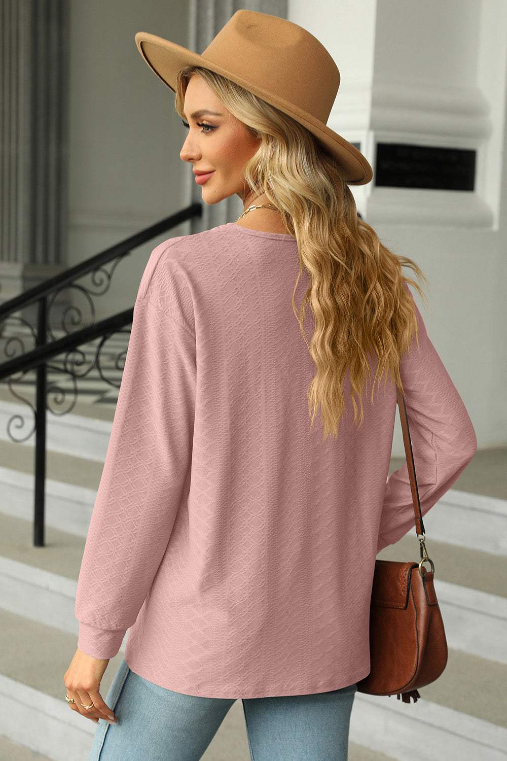 V-Neck Long Sleeve T-Shirt - Trendsi - Flyclothing LLC