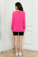 Basic Bae Full Size V-Neck Long Sleeve Top - Trendsi - Flyclothing LLC