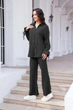 Drawstring Flounce Sleeve Shirt and Pants Set - Trendsi - Flyclothing LLC
