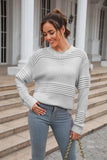 Round Neck Openwork Long Sleeve Pullover Sweater - Trendsi - Flyclothing LLC