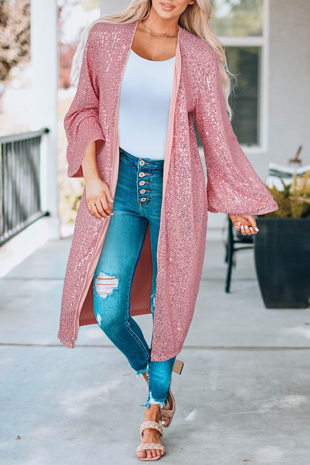 Open-Front Duster Cardigan