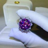10 Carat Moissanite 925 Sterling Silver Flower Shape Ring - Trendsi - Flyclothing LLC