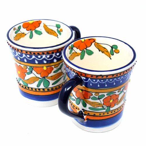 Flared Coffee Mugs - Orange and Blue, Set of Two - Encantada - Encantada - Flyclothing LLC