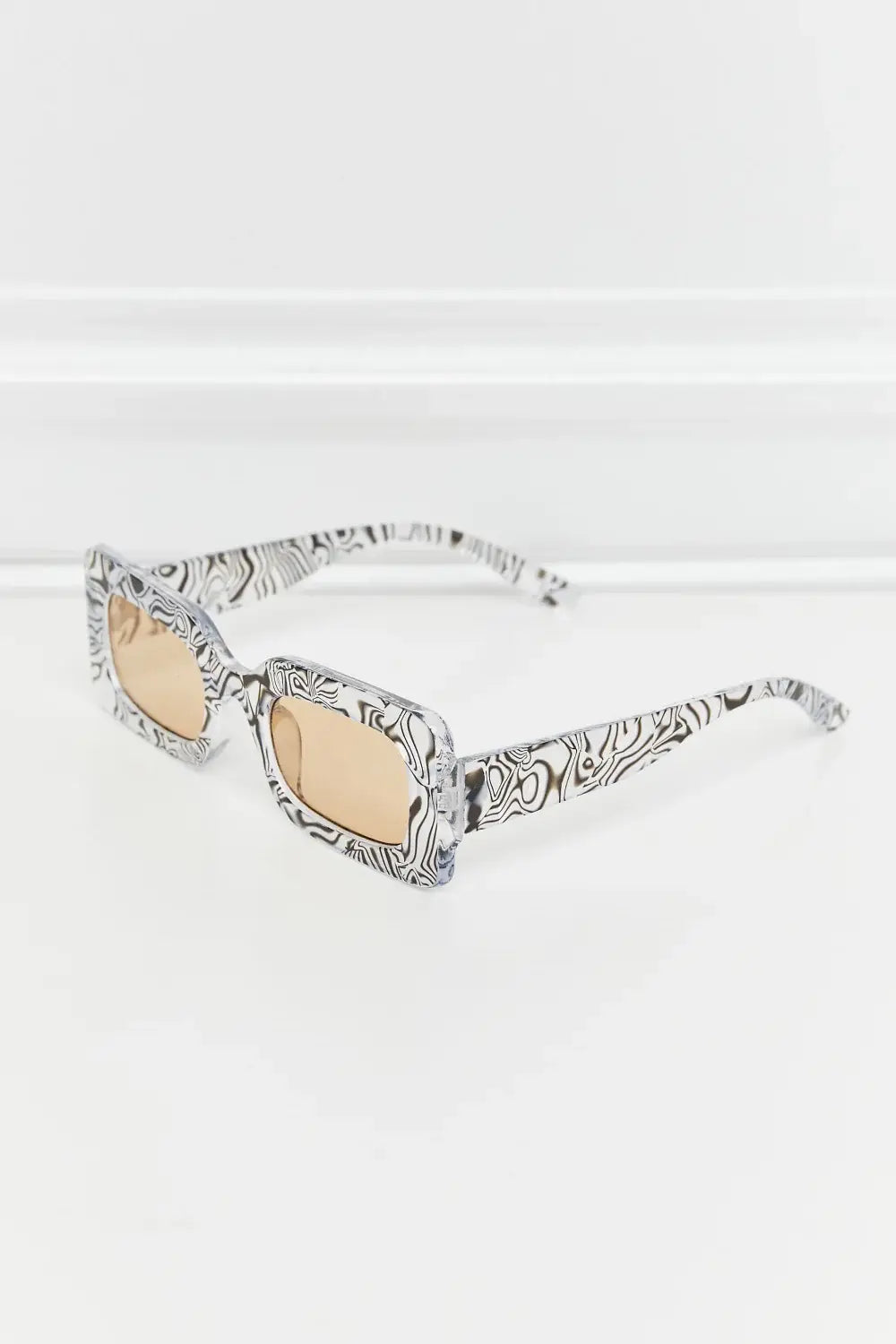 Tortoiseshell Rectangle Polycarbonate Sunglasses - Trendsi - Flyclothing LLC