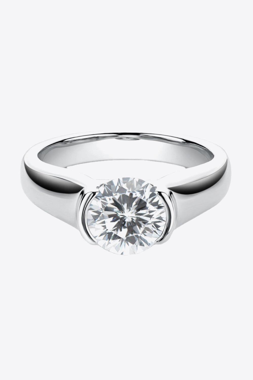 Looking Good 2 Carat Moissanite Platinum-Plated Ring - Trendsi