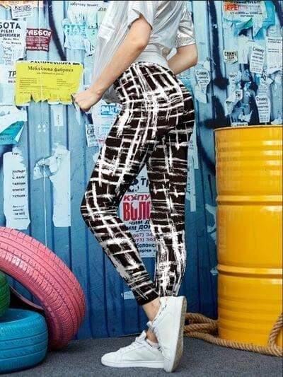 Printed High Waist Skinny Leggings - Trendsi - Flyclothing LLC