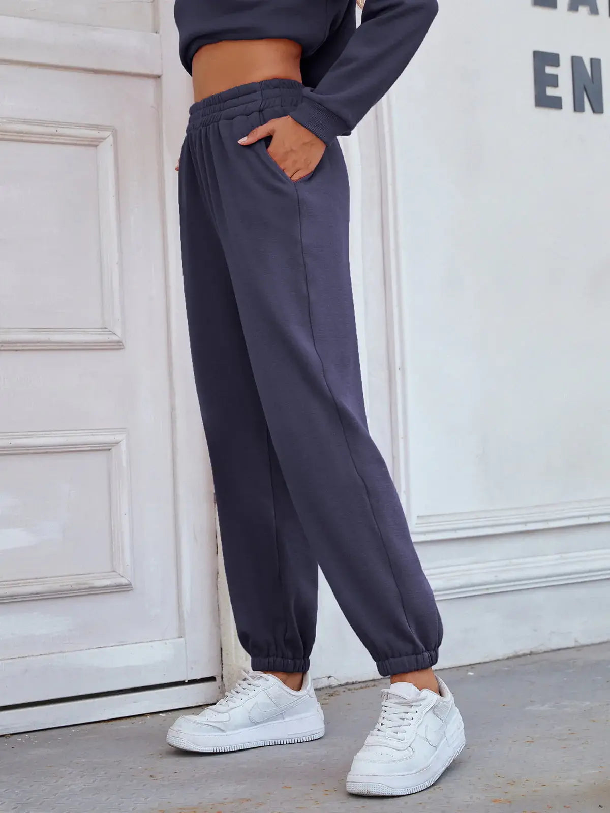 Elastic Waist Joggers with Pockets - Trendsi - Flyclothing LLC