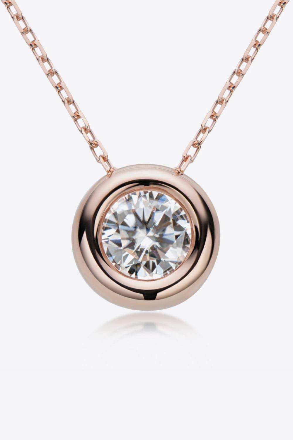 1 Carat Moissanite Pendant 925 Sterling Silver Necklace - Trendsi - Flyclothing LLC