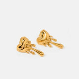Heart Shape 18K gold-plated Earrings - Trendsi