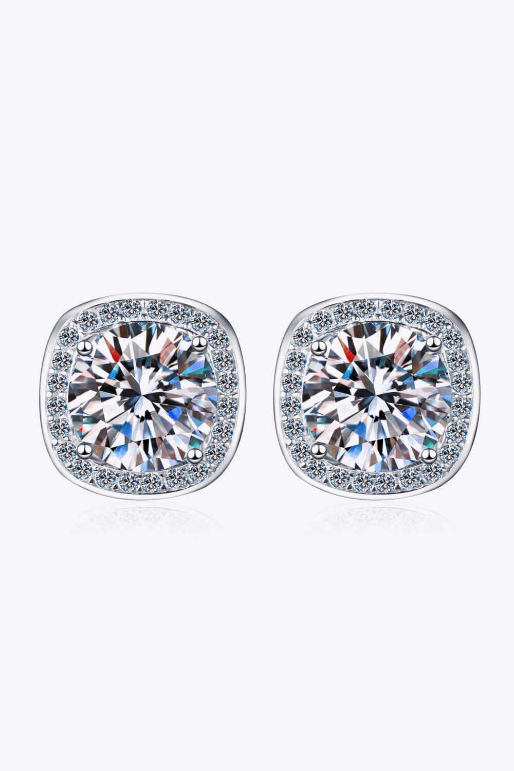 Let Me Love You 1 Carat Moissanite Stud Earrings - Trendsi - Flyclothing LLC
