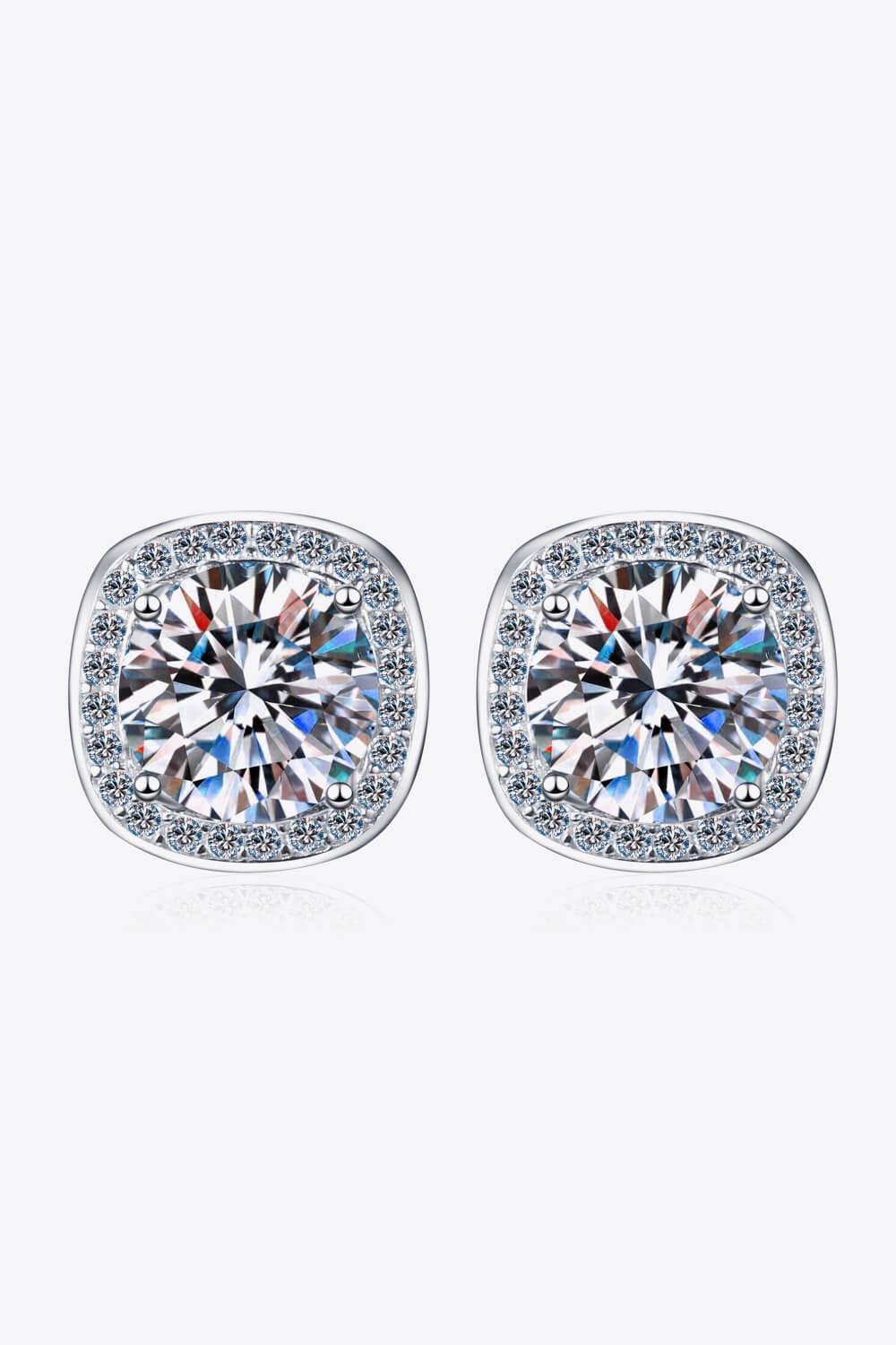 Let Me Love You 1 Carat Moissanite Stud Earrings - Trendsi