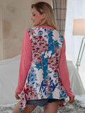 Full Size Floral Buttoned Notched Neck Top - Trendsi