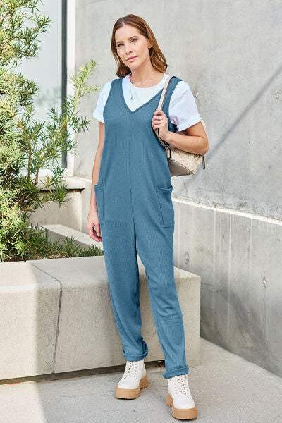 Double Take Full Size Sleeveless Straight Jumpsuit - Trendsi - Flyclothing LLC