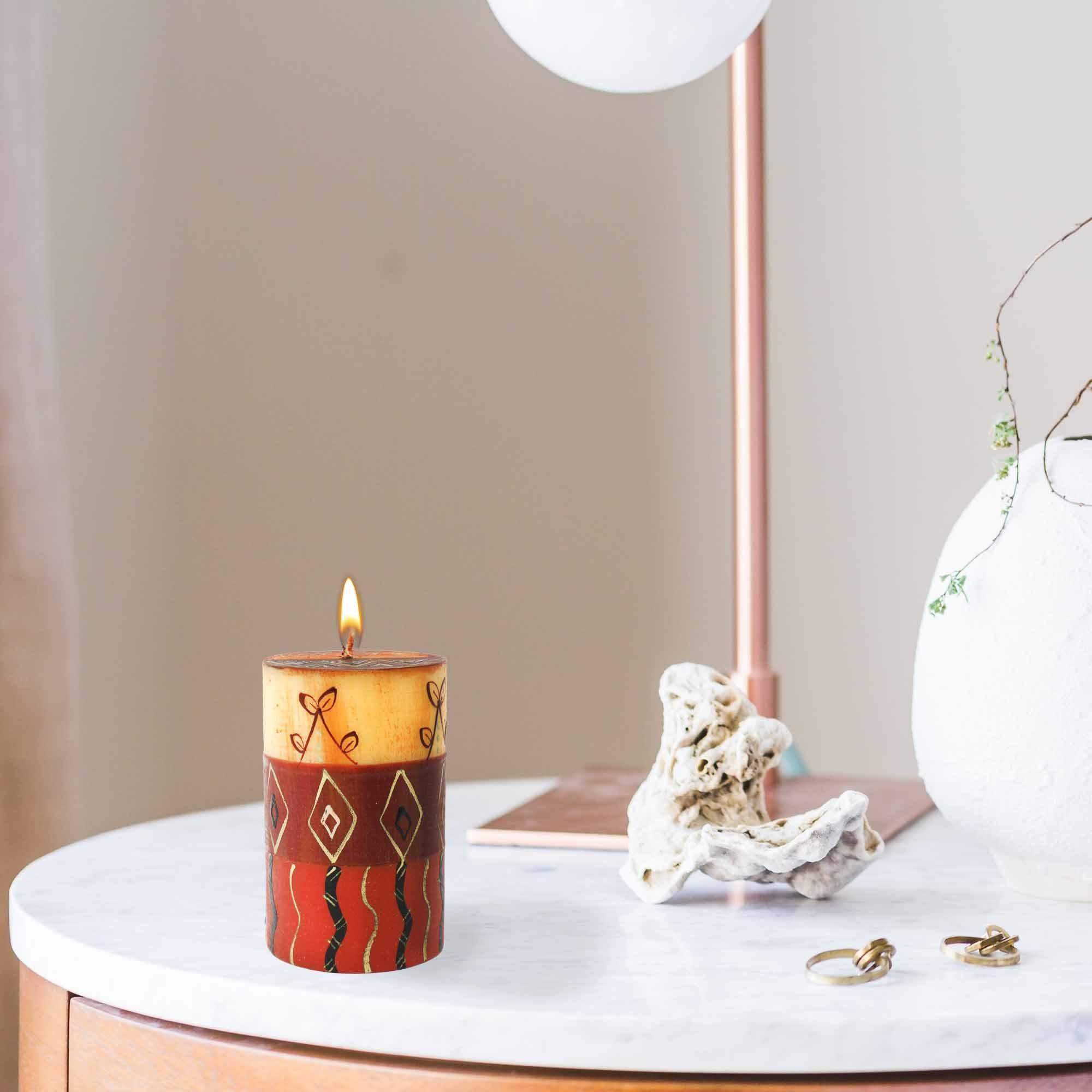 Single Boxed Hand-Painted Pillar Candle - Bongazi Design - Nobunto - Nobunto - Flyclothing LLC