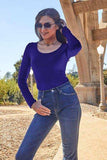 Basic Bae Full Size Round Neck Long Sleeve Bodysuit - Trendsi - Flyclothing LLC