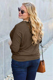 Basic Bae Full Size Round Neck Batwing Sleeve Blouse - Trendsi - Flyclothing LLC