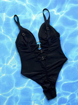 Crisscross Spaghetti Strap Plunge One-Piece Swimwear - Trendsi - Flyclothing LLC