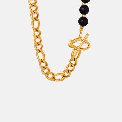 Bead Detail Chunky Chain Necklace - Trendsi