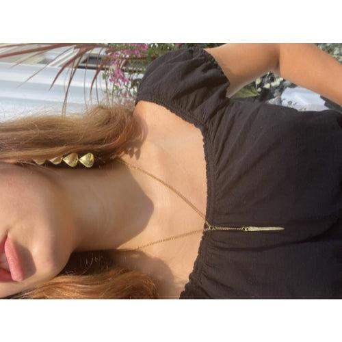 Geometric Tiered Brass Drop Earrings - Asha Handicrafts - Flyclothing LLC