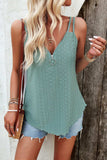 Eyelet V-Neck Double Strap Cami - Trendsi - Flyclothing LLC