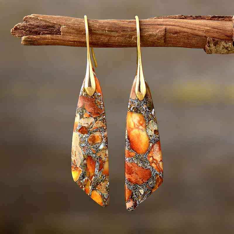 Gold-Plated Copper Dangle Earrings - Trendsi - Flyclothing LLC