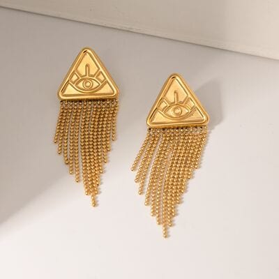 18K Gold-Plated Stainless Steel Geometric Earrings - Trendsi
