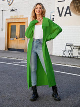 Full Size Collared Open Front Duster Cardigan - Trendsi - Flyclothing LLC