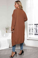 Plus Size Open Front Long Sleeve Cardigan - Trendsi - Flyclothing LLC